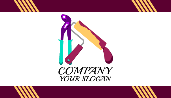 Tarjeta De Presentación De Manitas Con Rodillo De Pintura