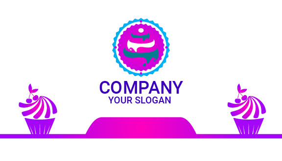 Rosa Kuchen-Visitenkarte