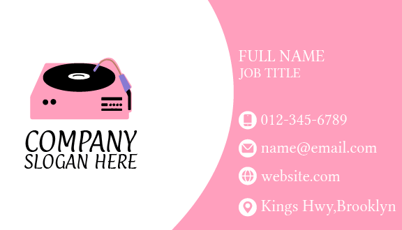 Pink Cd Player Music Business Card