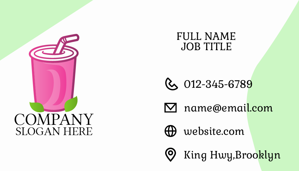 Pink Energizing Tea Business Card