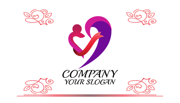 Kartu Nama Kencan Pink Heart