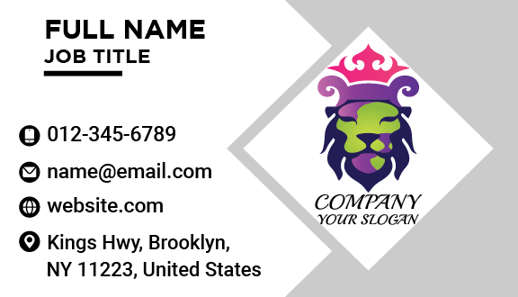 Pink Regality Lion Business Card