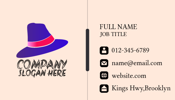 Pink Striped Hat Business Card