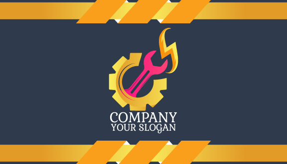 Pink Wrench Maintenance Business Card