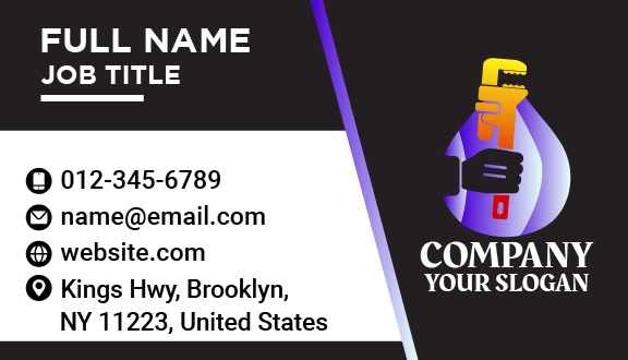 Pipe Wrench Plumbing Business Card