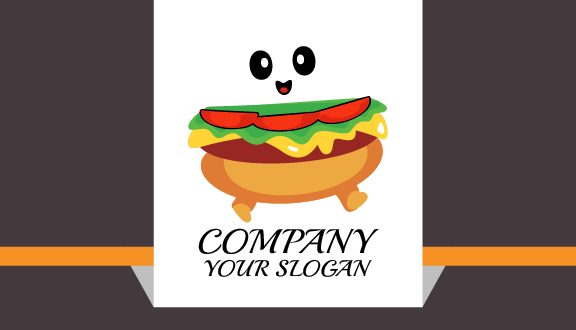 Playful Burger Food Business Card