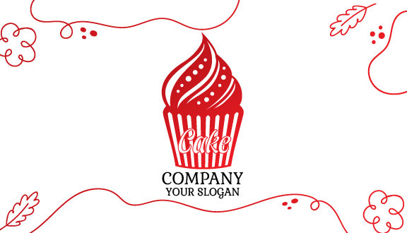 Erstklassige Rote Cupcake Visitenkarte