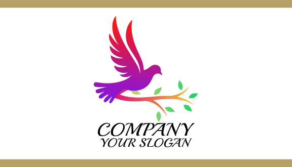 Cartão De Visita Silhueta De Pássaro Roxo