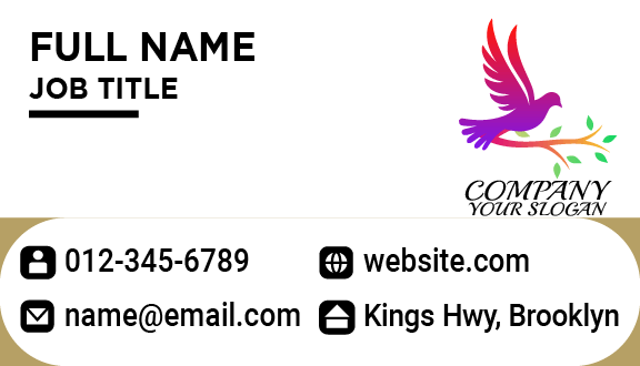 Purple Bird Silhouette Business Card