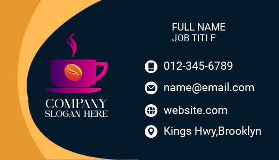 Purple Coffee Mug Business Card