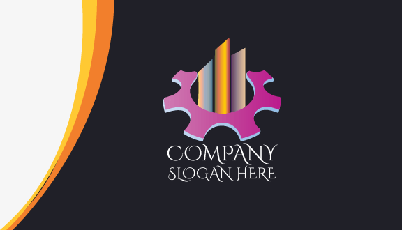 Carte De Visite De Construction De Roue Dentée Violette