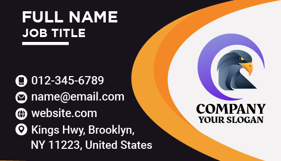 Purple Crescent Circle Business Card