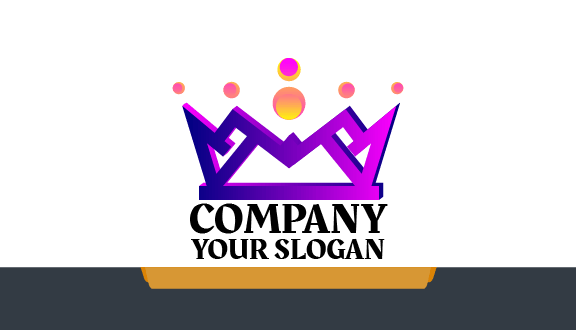 Tarjeta de presentación con corona morada