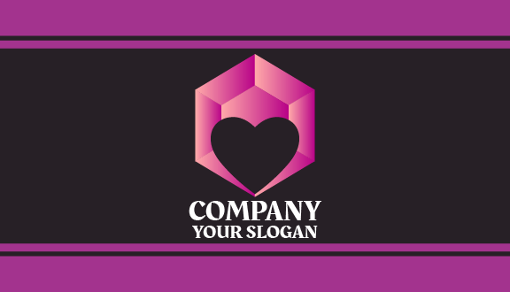 Kartu Nama Perhiasan Berlian Ungu