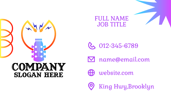 Purple Energy Sign Band Business Card