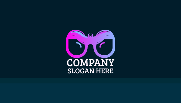 Kartu Nama Kacamata Goth Ungu