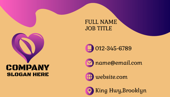 Purple Heart Cafe Business Card