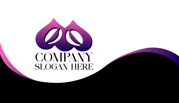 Cartão De Visita De Café Coração Roxo