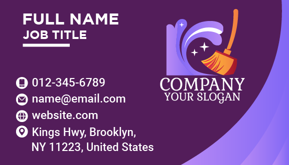 Purple Hues Cleaning Business Card