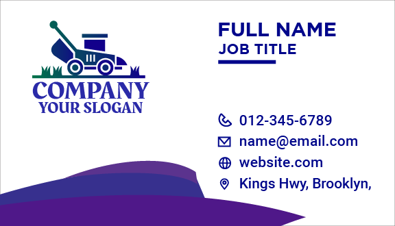 Purple Lawn Care Business Card