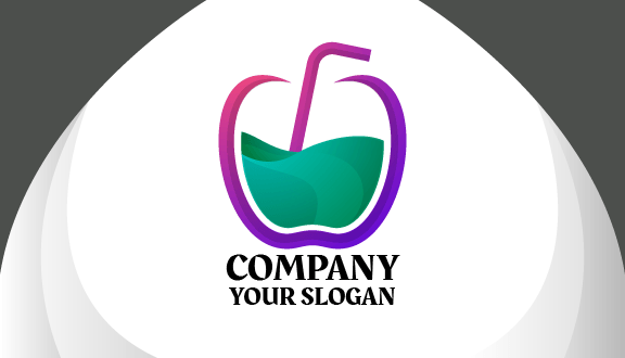 Tarjeta De Presentación De Jugos Con Contorno Morado