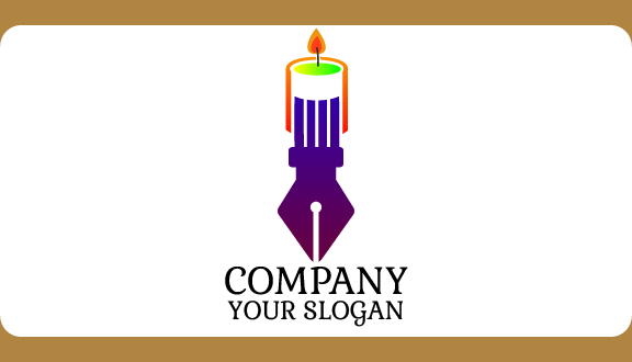 Lila Stiftkerzen-visitenkarte