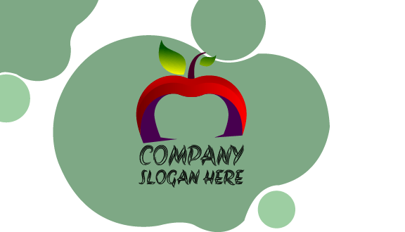 Cartão De Visita Maçã Vermelha Roxa