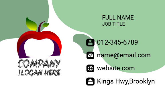 Purple Red Apple Business Card