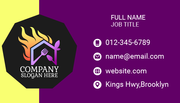 Purple Restaurant Business Card