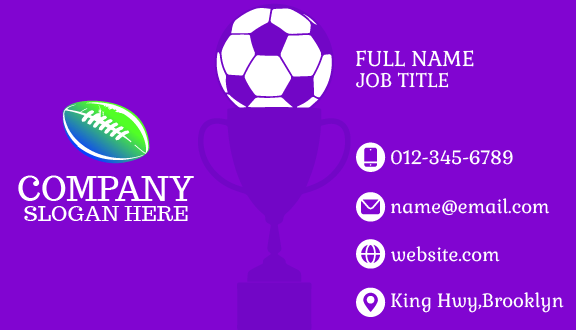 Purple Silhouette Football Business Card