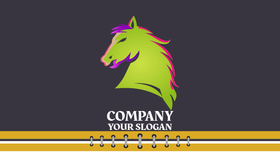 Tarjeta De Visita Con Caballo De Penacho Morado