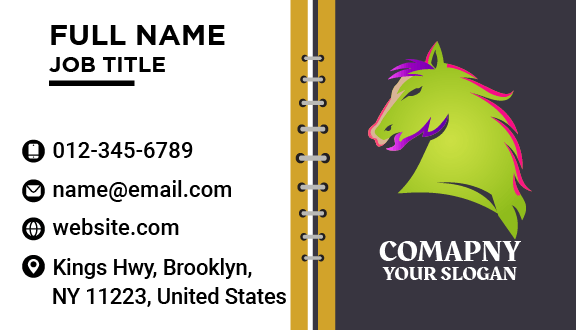 Purple Tuft Horse Business Card