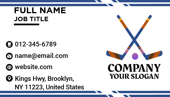 Recreational Hockey Match Business Card