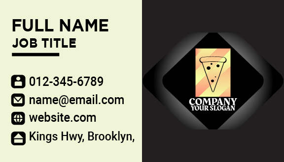 Rectangular Pizza Business Card