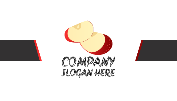 Cartão De Visita Fatias De Maçã Vermelha