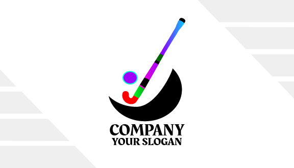 Tarjeta De Presentación De Hockey De Curva Roja