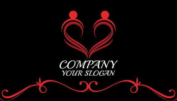 Kartu Nama Kencan Merah