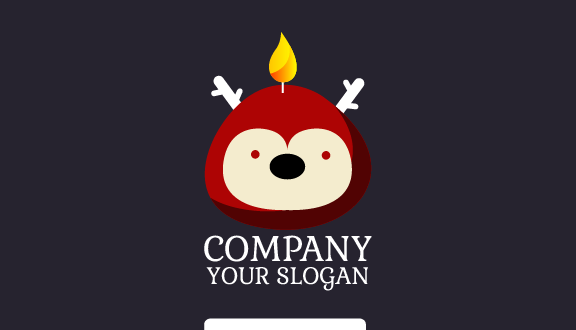 Rote Augen Kerze Visitenkarte