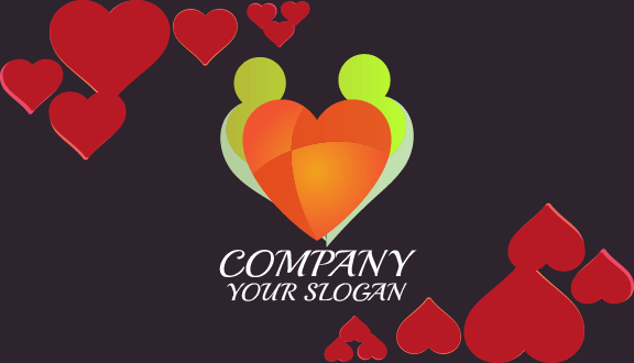 Kartu Nama Kencan Garis Hati Merah