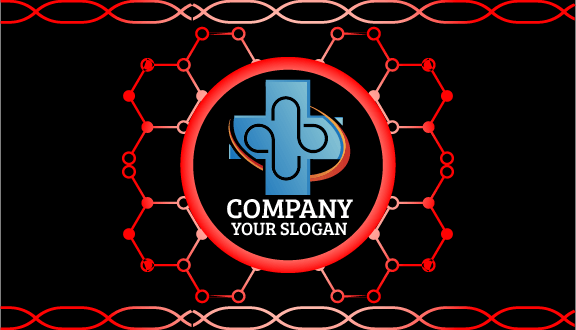 Tarjeta De Presentación Médica Con Diseño En Forma De Panal Rojo