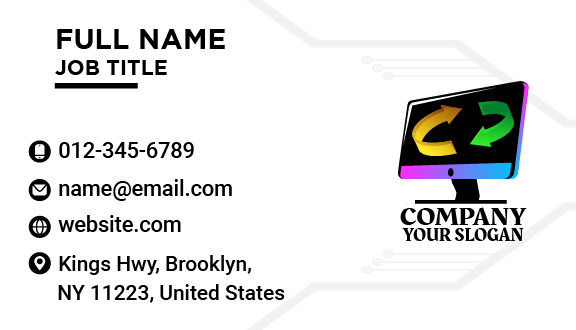 Rotating Arrows Computer Business Card