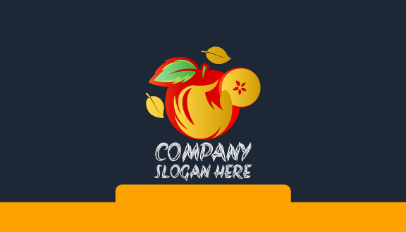 Cartão De Visita Fatia Redonda De Maçã