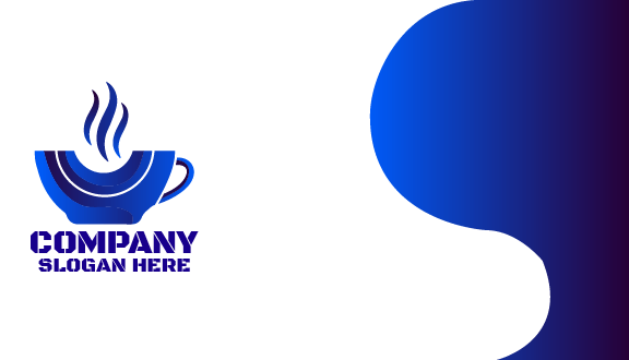 Cartão De Visita Café Caneca Azul Royal