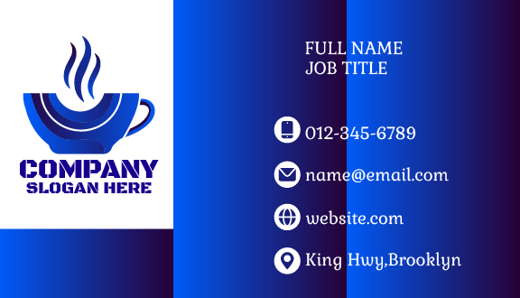 Royal Blue Mug Cafe Business Card