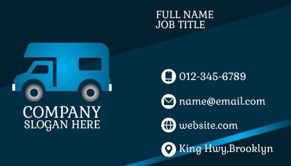 Shiny Blue Bus Business Card