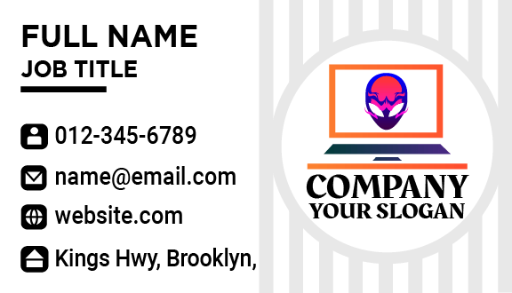 Skull Mask Laptop Business Card