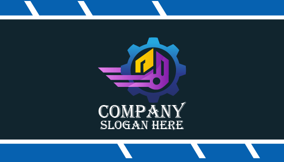 Tarjeta De Presentación Industrial Elegante Con Engranajes