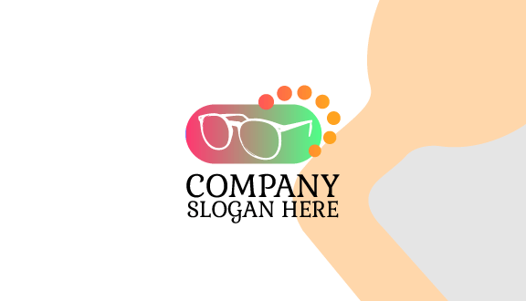 Kartu Nama Garis Kacamata Ramping