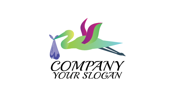 Cartão De Visita Pássaro Cegonha Voando