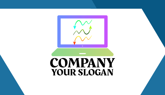 Cartão De Visita Para Laptop Com Setas Onduladas